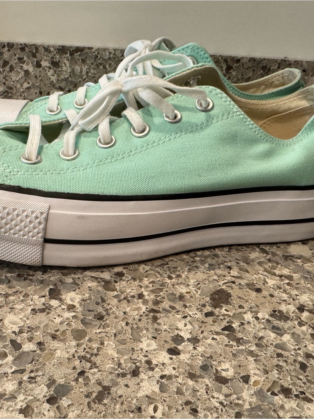 Converse Women Mint Green Low Top Canvas Sneakers - Picture 2 of 9